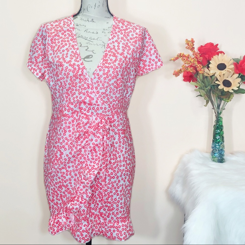 RESTOCK 💋RED FLORAL💋V neck summer short - Dress - Picture 8 of 8